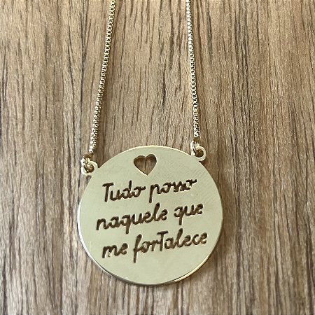 Colar Tudo Posso Completo - Comprido - Dourado