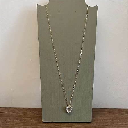 Colar Solitário Coração Três Tamanhos - Cristal