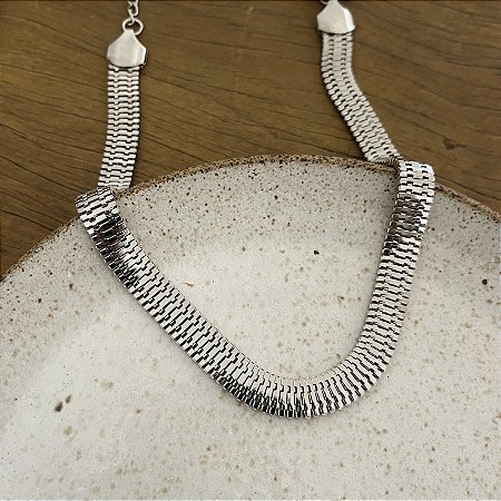 Choker Malha - Prateada