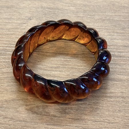 Bracelete Trançado de Resina - Tartaruga