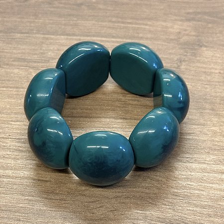 Bracelete de Bolas de Resina - Verde Jade