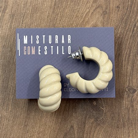 Argola Trançada De Resina - Gelo