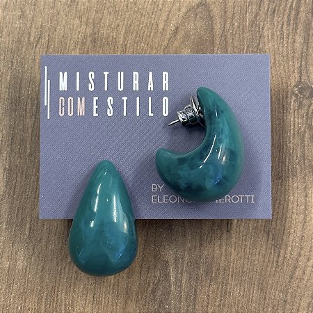 Argola De Resina - Verde Jade
