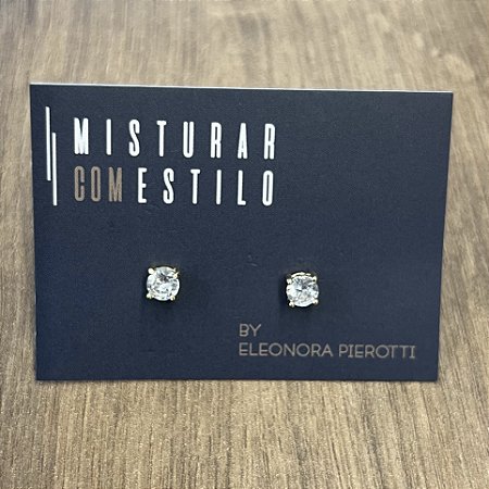 Solitário De Zirconia - P - Dourado