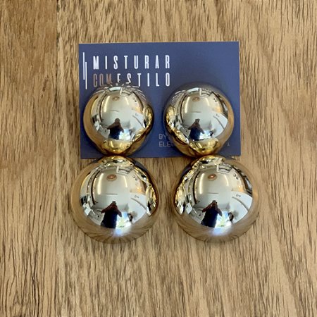 Brinco Bolão Duplo - GG - Dourado