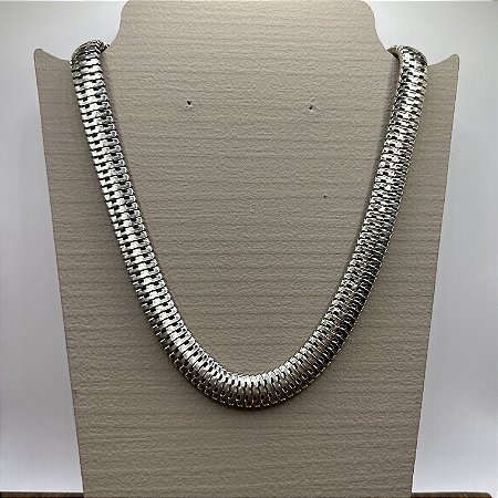 Choker Malha Grossa - Prateada