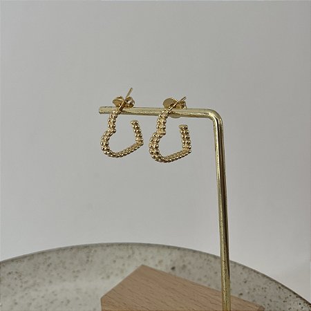 Meia Argola Coração Rendada