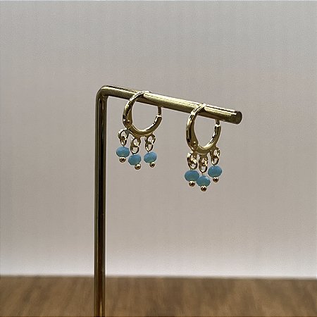 Argola Betina com Trio Turquesa