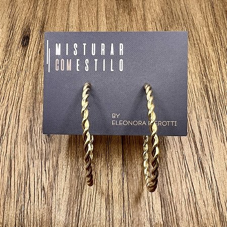 Argola Trançada Fina - G - Nova