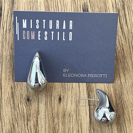 Brinco Gota Fechada - M - Prateado