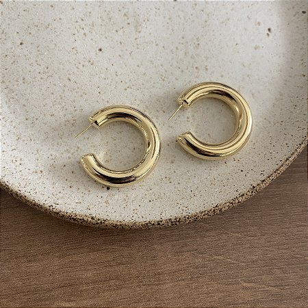 Argola Lisa Puff - G - Dourada