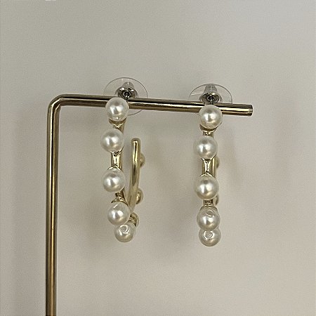 Argola Lumière de Pérolas - Dourada