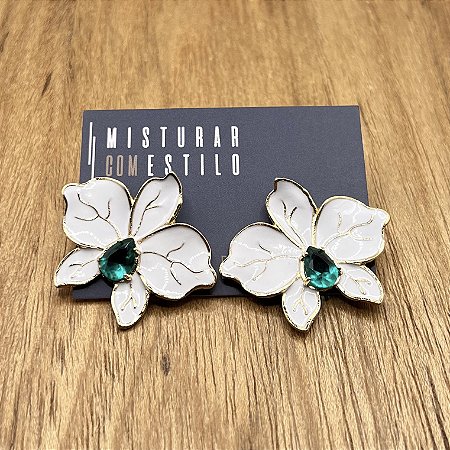 Brinco Orquídea - Branco