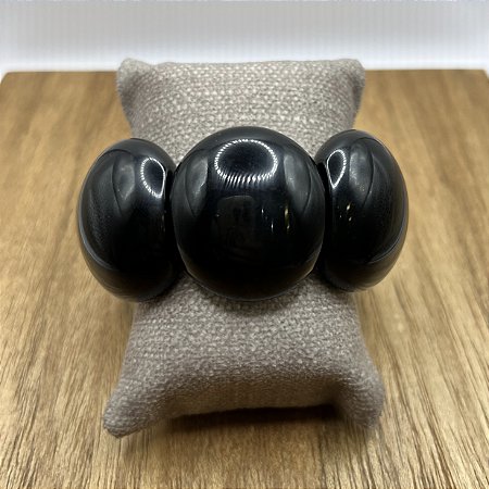Bracelete De Resina Oval - Preto