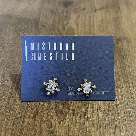 Brinco Oito Marias com Cristal