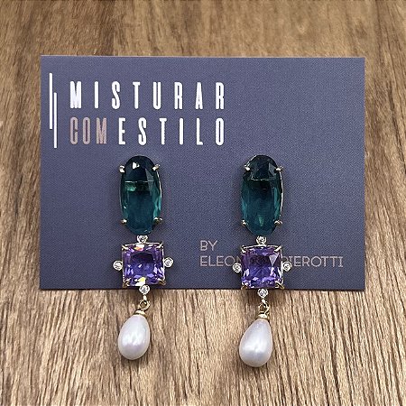 Brinco Pedra Oval - Esmeralda