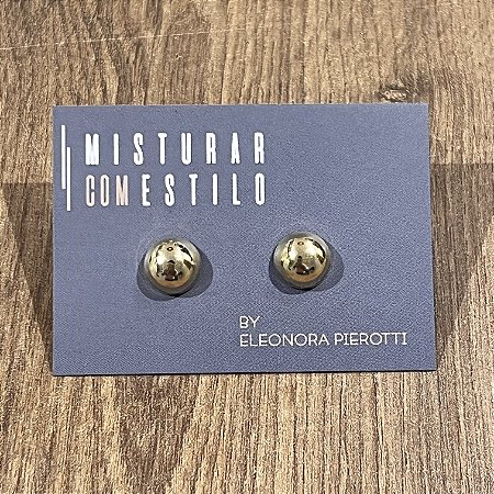 Brinco Bolão Brilho - PP - Dourado