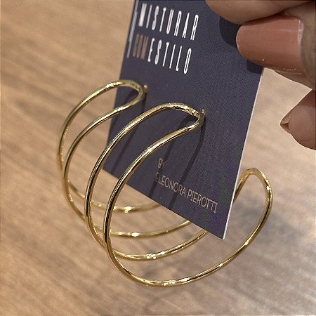 Argola Linha Dupla - G - Dourado