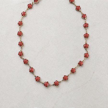 Colar Cora Estrela - Coral - Curto