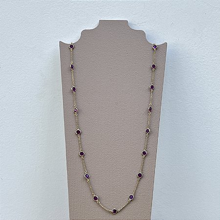 Colar Cora Discos - Pink - Longo