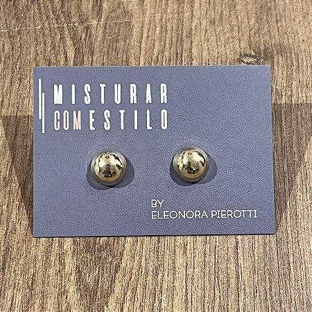 Brinco Bolão Puff - PP - Dourado