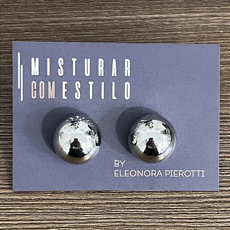 Brinco Bolão Puff - P - Ródio