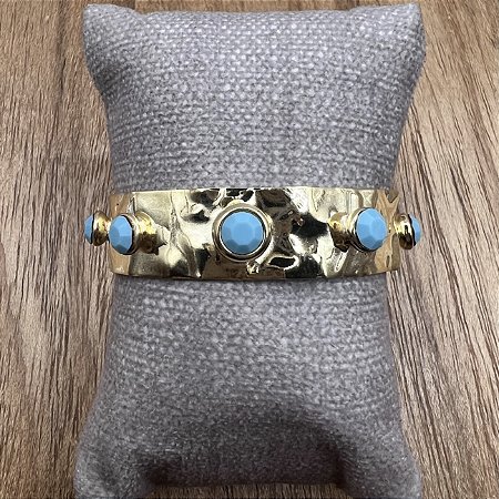 Bracelete Cora Martelado - Turquesa