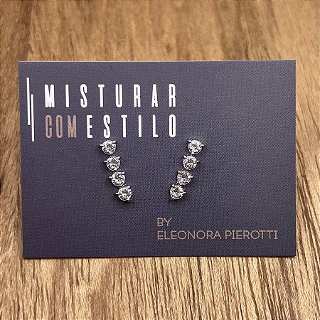 Ear Cuff Quatro Zircônias - Ródio