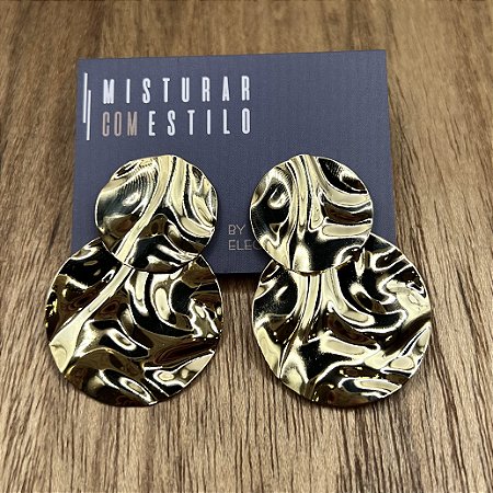 Brinco Chapa Dupla - G - Dourado
