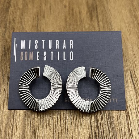 Argola Reta Aberta - Ródio
