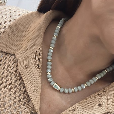 Colar De Cristal - Cinza
