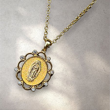 Colar N. S. de Guadalupe com Zircônias