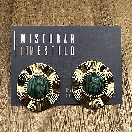 Brinco Cora Redondo - Malaquita