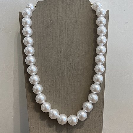 Colar de Bolas Pérolas Brancas - G