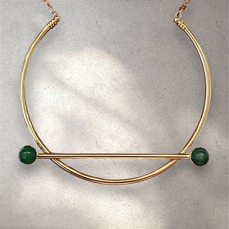 Choker Aro Cora Solitário - Esmeralda