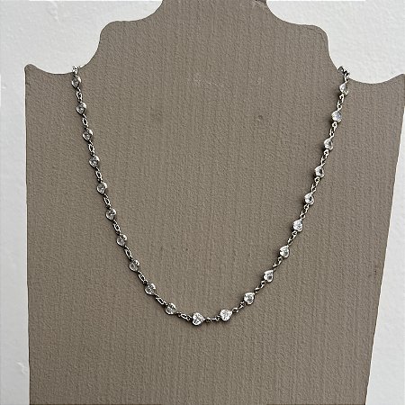 Choker Fio De Cristais Cora - Ródio