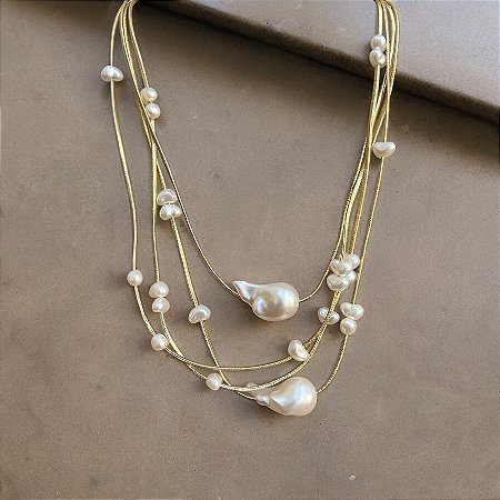 Colar Ninho de Pérolas Barroco
