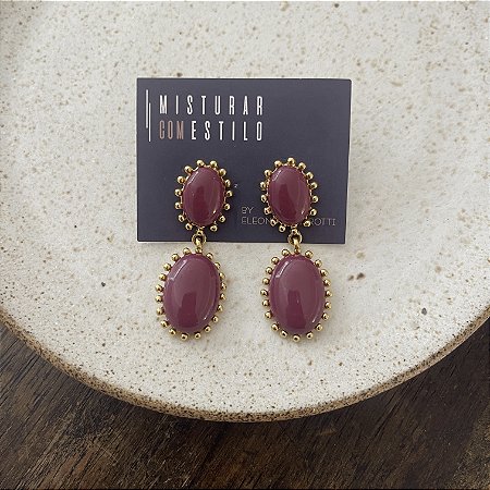 Brinco Aurora Resina Duplo - Uva