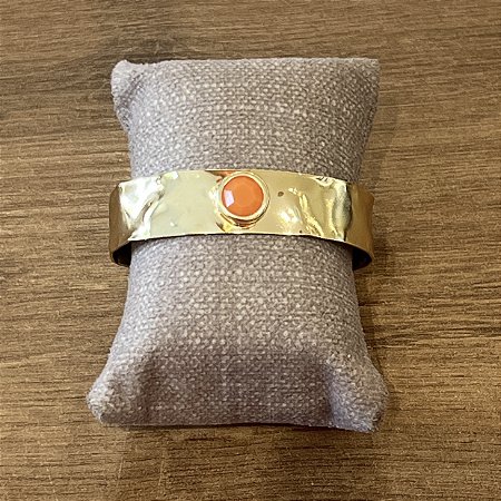 Bracelete Cora Martelado uma Pedra - Coral
