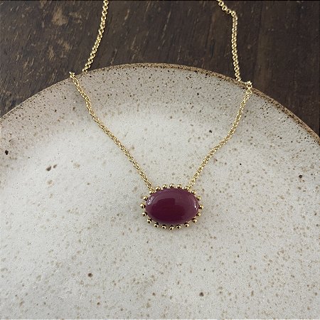 Colar Oval de Resina Aurora - Uva