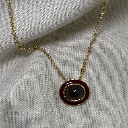 Colar Oval Aurora - Fumê