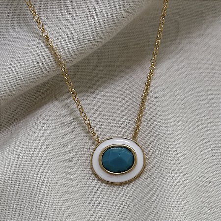 Colar Oval Aurora - Turquesa