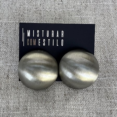 Brinco Bolão Escovado Fosco - Ródio