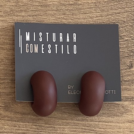 Argola Puff De Resina - Fosco - Vinho