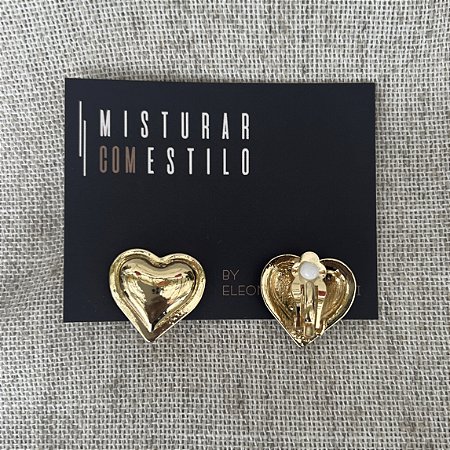 Brinco Coração de Pressão - P - Dourado