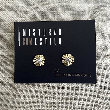 Brinco Mini Ponto de Luz Sol - M - Dourado