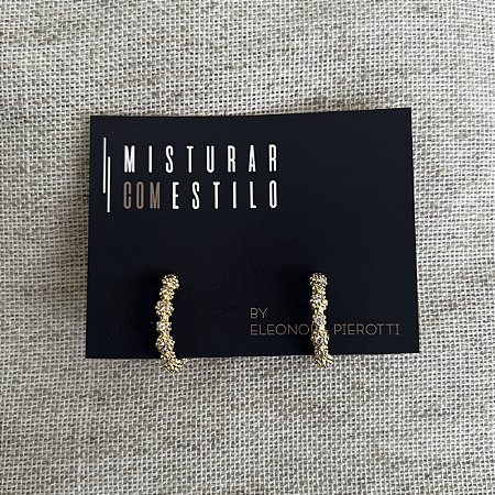 Meia Argola de Zircônia - Dourado