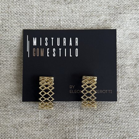 Argola Losangolo Vazada - Dourado