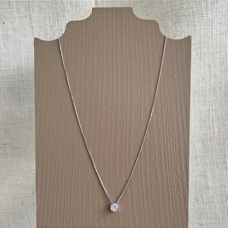 Colar Ponto de Luz - Ródio - 6mm