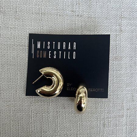 Argola Puff - P - Dourado